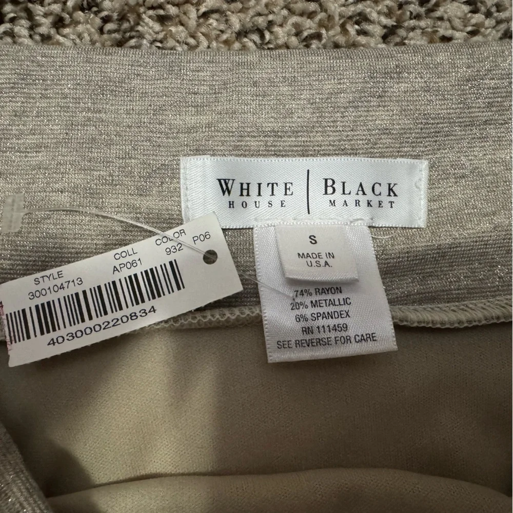 NWT White House Black Market Gold Knee Length A-Line Pleated Skirt